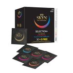 SKYN Selection Condoms Pack of 30 & 5 Senses / Skynfeel Latex Free for Men, 10 x Original, Intense Feel, Extra Lube, Regular Size Condoms, Thin