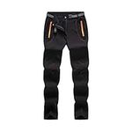 LY4U Women’s Quick Dry Hiking Trousers Outdoor Elastic Waist Walking Climbing Pants Black UK S(Tag L)