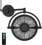 Vento VIVI-DC 10 In. Wall Mount Swivel fan with Folding Arm (Black)