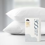 500 Thread Count Cotton Queen/Standard Pillow Cases Set of 2 - Pure Natural Cooling Pillow Cover for Sleeping, Quality Like Egyptian Cotton, Soft Silky Sateen Weave Bed Pillowcases, White