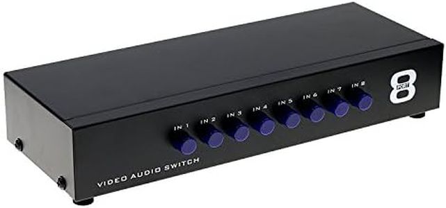 LEAGY Commutatore AV a 8 vie Commutatore RCA 8 in 1 Uscita Video Composito Selettore Audio Box per Console di Gioco DVD STB