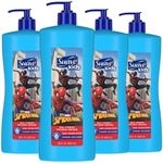 Suave Kids 3 in 1 Shampoo Conditioner Body Wash For Tear-Free Bath Time, Fresh Spider-Sense, Dermatologist-Tested Kids Shampoo 3 in 1 Formula 28 oz, Pack of 4