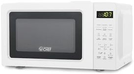 OMMERCIAL CHEF 0.7 Cubic Foot Microwave with 10 Power Levels, Small Microwave with Pull Handle, 700W Countertop up to 99 Minute Timer and Digital Display, White