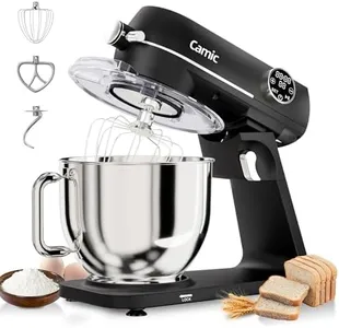 8.45 QT All Metal Stand Mixer,10 Speed Large Capacity Kitchen Mixer with Digital Timer & Tilt-Head, Electric Mixer with Whisk Dough Hook Mixing Beater for Baking,Cakes,Cookie,Bread,Salad (Black)