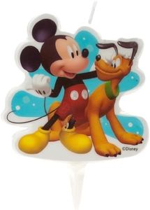 dekora - Vela de Cumpleaños Mickey Mouse y Pluto Tarta en 2D - 7,5 cm
