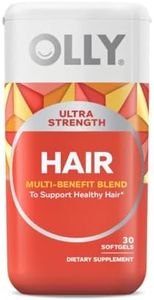 OLLY Ultra Strength Hair Softgels, Supports Hair Strength, Health and Growth, Biotin, Keratin, Vitamin D, B12, Hair Supplement, 30 Day Supply - 30 Count (Packaging May Vary)