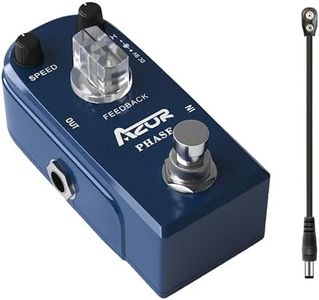 AZOR Phaser Pedal Analog Guitar Effect Pedal Pure Processor with Guitar Pedal Power Cable,9V Battery Clip Converter Power Cable