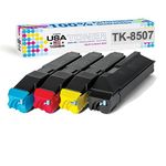 MADE IN USA TONER Compatible Replacement for use in Kyocera TASKalfa 4550ci, 4551ci, 5550ci, 5551ci, TK-8507, Copystar TK-8509 (Black,Cyan,Yellow,Magenta, 4 cartridges)