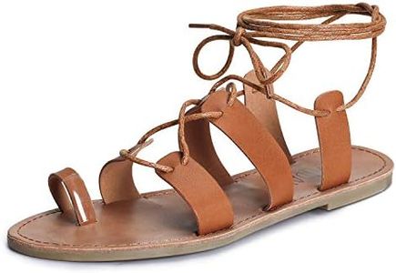 SANDALUP Tie Up Flat Gladiator Roman Sandals for Women