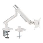 ARTIKEL Single Monitor Desk Mount | Adjustable Heavy Duty Monitor Arm | VESA Mount with C Clamp & Grommet Mounting Base | Computer Monitor Stand for Screen up to 32 inch Table Mounted | White