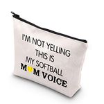 BDPWSS Softball Makeup Bag Softball Mom Gift I'm Not Yelling This Is My Softball Mom Voices Softball Lover Gift, My Softball Mom, Waterproof