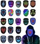 Titosha Light Up Mask Halloween Face Transforming with Gesture Sensing, Rechargeable LED Mask for Kids/Men/Women Cosplay Costume Party