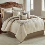 Riverbrook Home 77327 Hillcrest Comforter Set, Ivory/Gold, 9-Piece, Queen