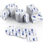 DFgrengness Double Sized Sticky Pads, 60pcs Double Sided Foam Tape Self Adhesive, 2 Sized Mounting Tape with Squares, Rectangle and Round(White)