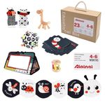 AIPINQI Black and White Sensory Toys, 7 In 1 Baby Toys 0 3 6 9 Months, Tummy Time Toys Newborn Toys Brain Development, High Contrast Soft Baby Book Infant Montessori Toy Gift (4-6 MONTH)