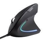 Uineer Wired Vertical Mouse, USB Ergonomic Mouse with 4 Adjustable DPI, 6 Buttons 1.5M Cable Computer Mouse for Laptop, Desktop, PC(Black)