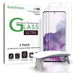amFilm Ultra Glass Screen Protector for Galaxy S20 Plus, (2 Pack) UV Gel Application, Tempered Glass, Compatible with UltraSonic FingerPrint Scanner for Galaxy S20 Plus (2020)