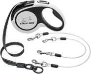 EXPAWLORER Retractable Dog Leash - Chew Proof Double Dog Leash for 2 Dogs with 2 No Tangle Strong Wire Ropes, 16 ft Heavy Duty Dog Leash for Medium and Large Dogs