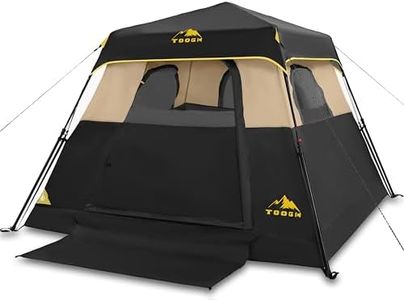 Toogh 3-4 Person / 6 Person Instant Setup Camping Tent Weatherproof & Quick Pop-Up Cabin Tent with Upgraded Ventilation and Rainfly –Easy 60-Second Setup for Family Outdoor Adventures Height 67 inches