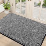 HEBE Indoor Doormat 36"x59" Large Size Front Door Mat for Entrance Non Slip Absorbent Mud Trapper Mats Washable Entryway Rug Low-Profile Shoes Scraper Mat,Black