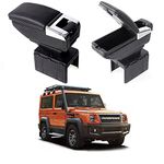 Oshotto PU Leather AR-01 Car Armrest Console Box Compatible with Force Gurkha - Black