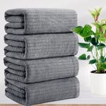 Mistyrose 4 Pack Oversized Bath Towels Set, Grey 35"x70" Extra Large Towel Microfiber Soft XL Bath Sheet Super Absorbent Bathroom Towels Set Quick Dry Plus Size Shower Towels for Family Hotel Dorm