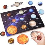 Montessori Toys for 3-4-5-6 Year-Old Boys: Solar System for Kids Wooden Jigsaws Puzzle Toys for 3 4 5 6 Years Olds Boy Girl Gifts Space Planet Toy for Toddler Age 3-6 Educational Toy Birthday Present