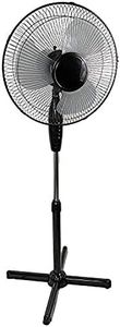 Orbegozo SF 0148 Ventilador de pie oscilante, 3 niveles de ventilación, tamaño aspas 40 cm, altura regulable, 50 W de potencia, clase de eficiencia energética, 1 Liter, 44 Decibeles, Acrylic, Negro