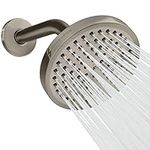 SparkPod 6" Rain Shower Head - High Pressure Rainfall - Tool-Less 1-Min Installation - Elegant Brushed Nickel Finish - Includes 6" Shower Arm - Step Into A Luxury Spa Experience - Gain Space And Style