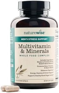 NatureWise Men’s Whole Food Multivitamin with Stress Support | Minerals Complex + Sensoril Ashwagandha Organic Extract Clinically Proven Stress Support (⬇ Watch Video in Images) [1 Month - 60 Count]