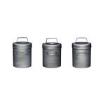 KitchenCraft Industrial Kitchen Storage Canisters for Tea Coffee and Sugar in Gift Box, Vintage Style Metal, 3 Piece Set