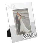 Juliana Mirror Frame with Glitter Mr & Mrs 5" x 7"