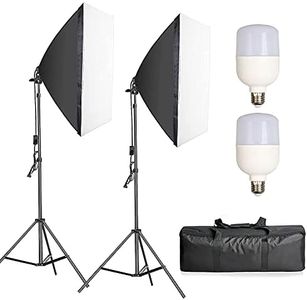 Professional Softbox Lighting Kit, Photography Studio Equipment Continuous Lighting System with 2X 25W 5500K LED Bulb for Portraits Fashion, Advertising Photo Shooting YouTube Video