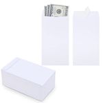 Keketer 100 Pack Cash Envelopes Self adhesive 6.7x3.5 Inch, Fit for Envelope Money Saving Challenge, White 120 GSM Thick Money Envelopes for Cash, Budgeting, Tips, Check, Coin & Tickets