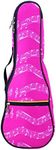 Ukulele Bag,Ukulele Case 21" Waterproof Oxford Musical Note Case Single Shoulder Backpack with Adjustable Straps (Rose)