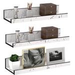 Dime Store Floating Shelf Wall Mount Wall Shelves Storage Shelf for Living Room Bedroom for Home Decor Items (Standard, White)