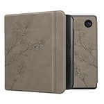 kwmobile Cover Compatible with Kobo Libra Colour Cover - eReader Case - Magnolias Grey