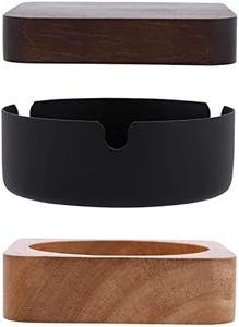 Cool wooden outdoor ashtrays for cigarettes patio with a Stainless Steel FriyGardcn Cute square ashtray for weed for Outdoor or Indoor