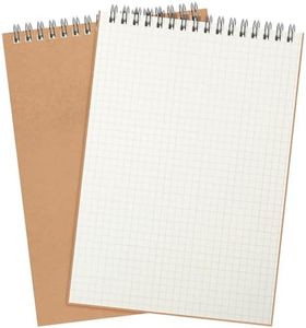 Engrowtic Graph Paper Spiral Notepad A5 Top Wirebound Notepad Grid Notebook Steno Pads Memo Notepads Grid Paper 140 Pages for Writing Sketching Drawing Office Supplies(Kraft,1 Pack)