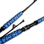 Fiblink Saltwater Fishing Rod 1 Piece Trolling Rod Deep Drop Sea Roller Rod Big Name Conventional Boat Heavy Duty Fishing Pole (5'6",120-200lbs)