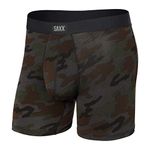 Saxx Men's Underwear - Daytripper Boxer Briefs with Built-in Pouch Support – Black Ops Camo, Large