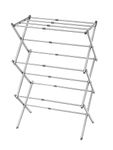 HOMION 3 Tier extendable Clothes Airer Dryer Indoor Outdoor Metal Laundry Washing Drying Rack Camping Clothes Airer Drying Rack with Washing Line Drying Space (SILVER)