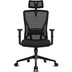 Durrafy Office Chair Ergonomic, Office Desk Chair with Adjustable Headrest, Armrests, Lumbar Support Height Adjustable, 90°-130° Rocking, Executive Chair Loadable 150KG