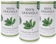 3 x 100% ORGANIC SOURSOP, 3 x 50g -NEW HARVEST- Crushed leaves - Easy to dose- Vegan & Pure. Manufacturer Graviola.de