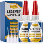 Super Glue for Leather – Clear, Waterproof Adhesive for Leather Repair on Shoes, Sofas, Furniture, Car Seats, Bags & More – Ultra Strong, Fast-Drying Glue for Purses & Upholstery 35g x 2Pack