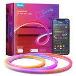 Govee RGBIC Neon Rope Light, 16.4ft LED Strip Lights, Music Sync, DIY Design, Works with Alexa, Google Assistant, Neon Lights for Gaming Room Living Bedroom Wall Halloween Decor (Not Support 5G WiFi)