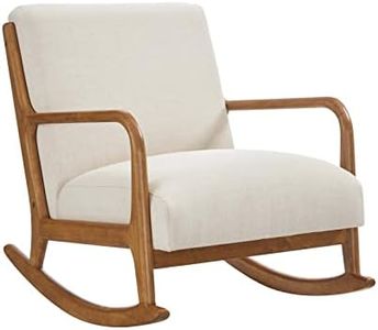 Ball & Cast Modern Rocking Chair Upholstered Glider Rocker Chair Padded Accent Chair Lounge Armchair, Linen