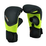 MaxxMMA Neoprene Washable Boxing Gloves, Writst Protection, Ideal for Beginner, Boxing Bag Training, Fitness Workout (Neon Yellow, L/XL)