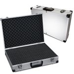 PeakTech 7270 – Flight Case with padded foam, Lockable Storage Toolbox, Portable Aluminium Box with protective cubed Foam, Universal Aluminium case, Protective – Extra extra Large (500x350x120 mm)