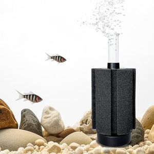 DVHEY 10-50 Gal Sponge Filter with Air Stone and Ceramic Media,Quiet Aquarium Nano Bio Filter Sponge for Betta Fry Shrimp Saltwater Fresh Water Small Fish Tank (S,1 Pack)